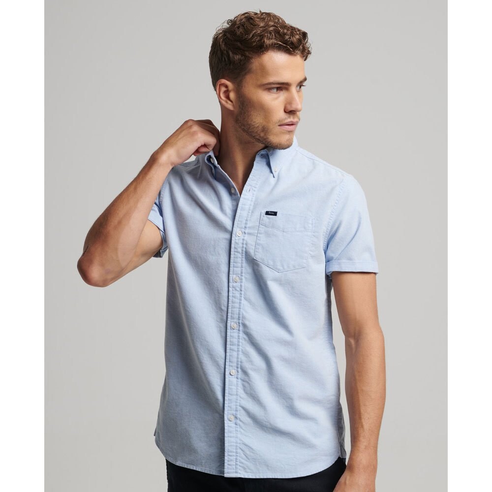 

Рубашка с коротким рукавом Superdry Vintage Oxford, синий