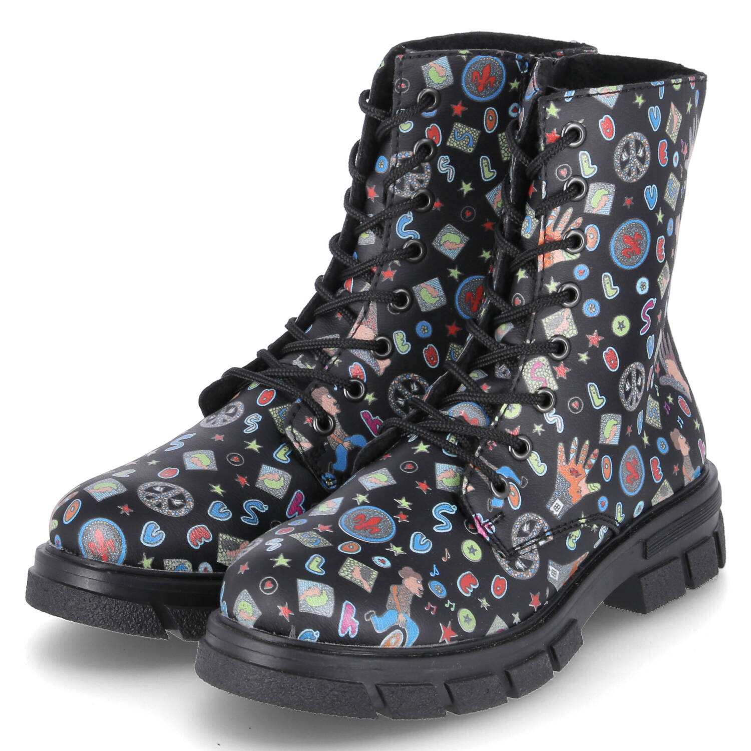 

Ботинки rieker Schnürstiefeletten, черный