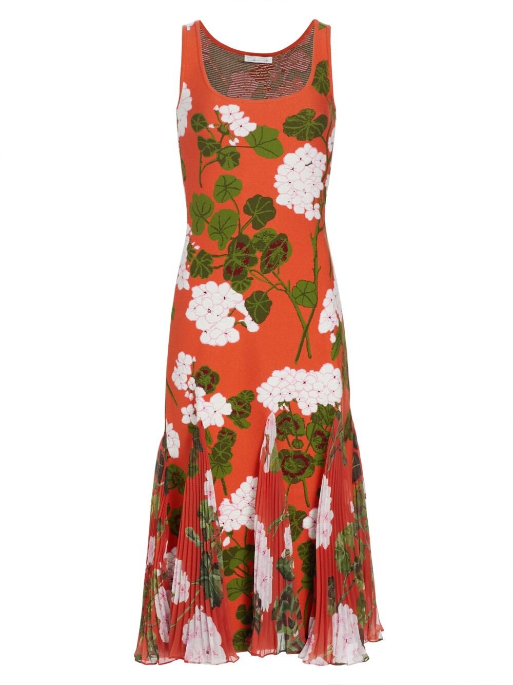 

Трикотажное миди-платье Geranium без рукавов Oscar de la Renta, белый