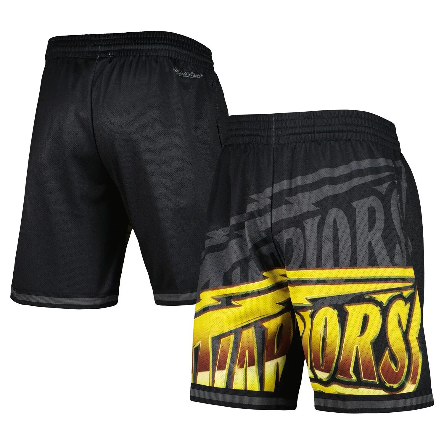 

Мужские черные модные шорты Mitchell & Ness Golden State Warriors Big Face 4.0