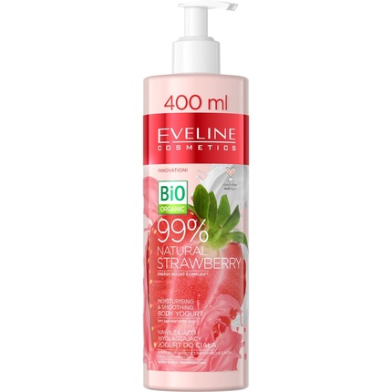Eveline Body Yoghurt Natural Strawberry 99% увлажняющий и разглаживающий, Eveline Cosmetics
