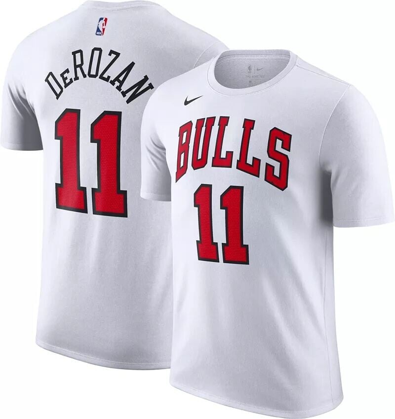 

Мужская белая футболка Nike Chicago Bulls DeMar DeRozan #11 для игрока