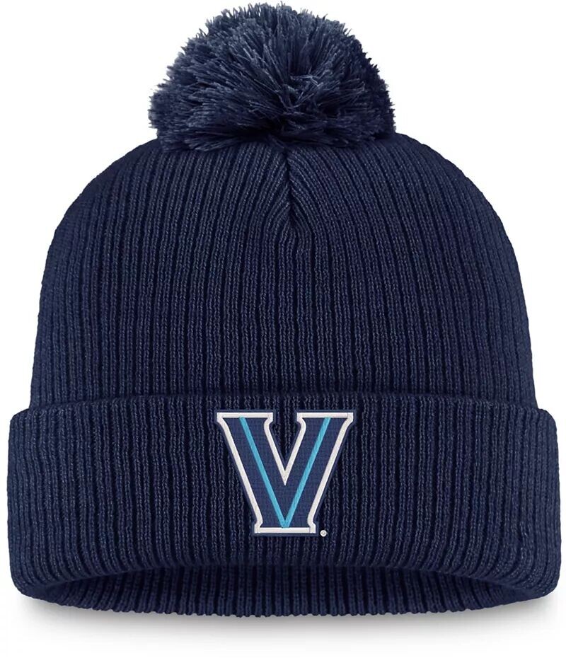 

Темно-синяя вязаная шапка с манжетами и помпонами Top of the World Villanova Wildcats
