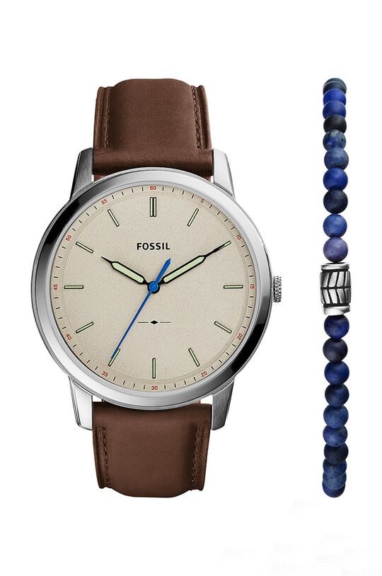 

Ископаемые часы и браслет Fossil, серебро