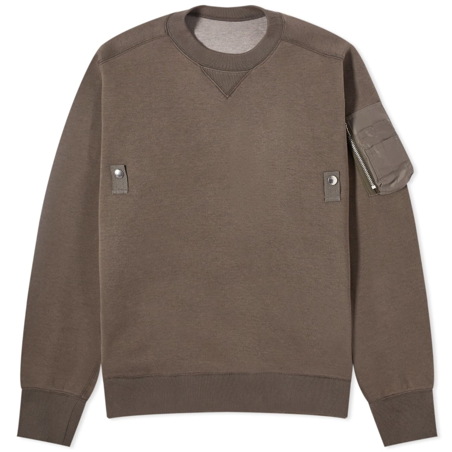 

Толстовка Sacai Ma-1 Crew, серо-коричневый