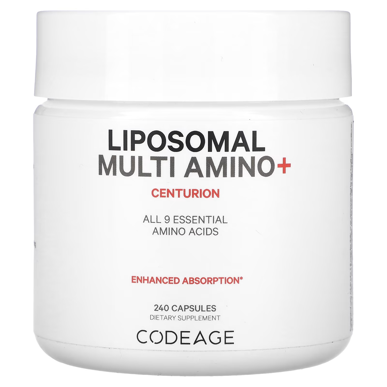 Липосомальные мультиамино+ Codeage Centurion, 240 капсул codeage liposomal инозит для яичников 120 капсул