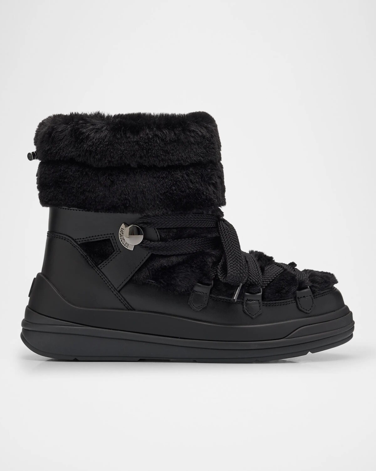 

Кожаные зимние ботинки Insolux из искусственного меха Moncler, черный