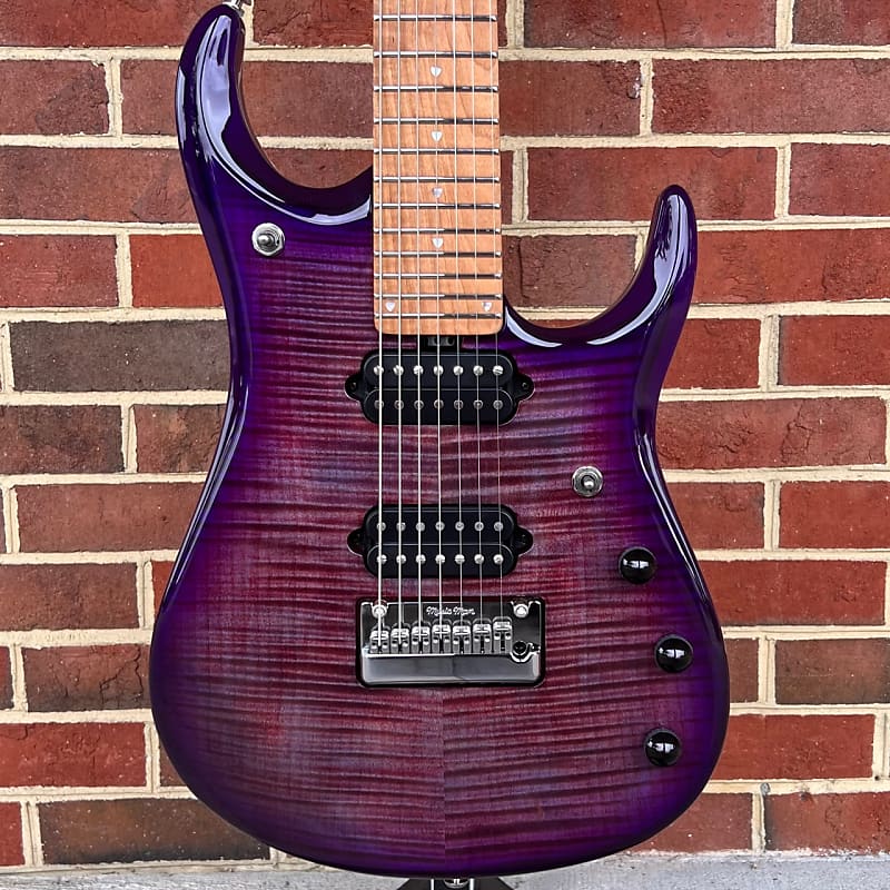 Электрогитара Music Man John Petrucci JP15 7-String, Purple Nebula, Flame Maple Top, Roasted Figured Maple Neck