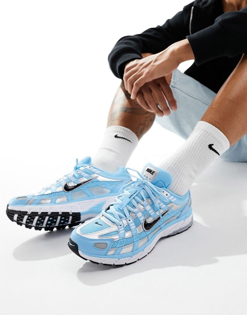 

Кроссовки Nike P-6000 синего и серебристого цвета