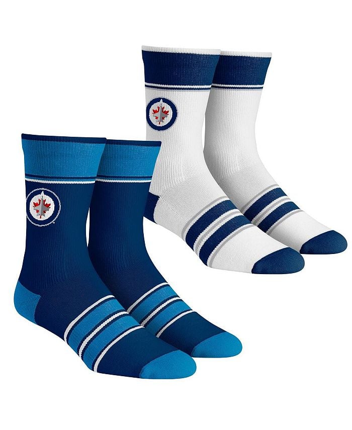 

Мужские и женские носки Winnipeg Jets Multi-Stripe, комплект из 2 носков Team Crew Rock 'Em, белый