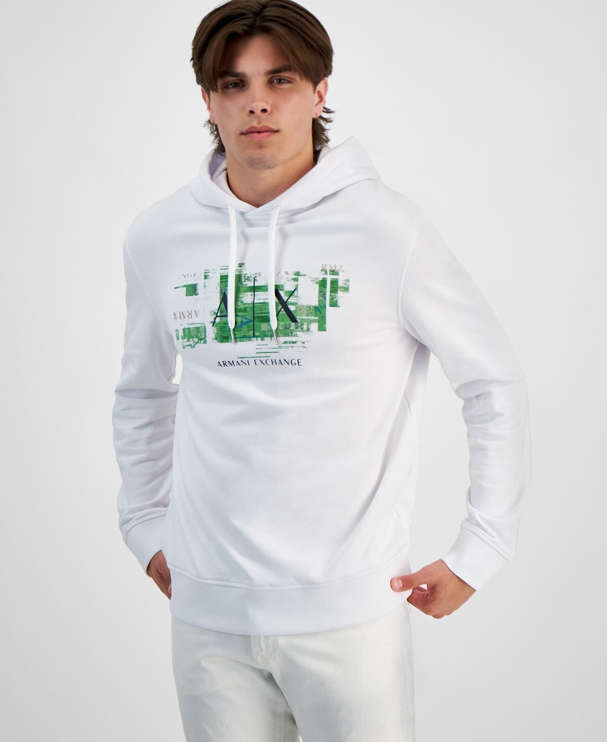 

Мужская толстовка с логотипом Glitch Pullover Armani Exchange
