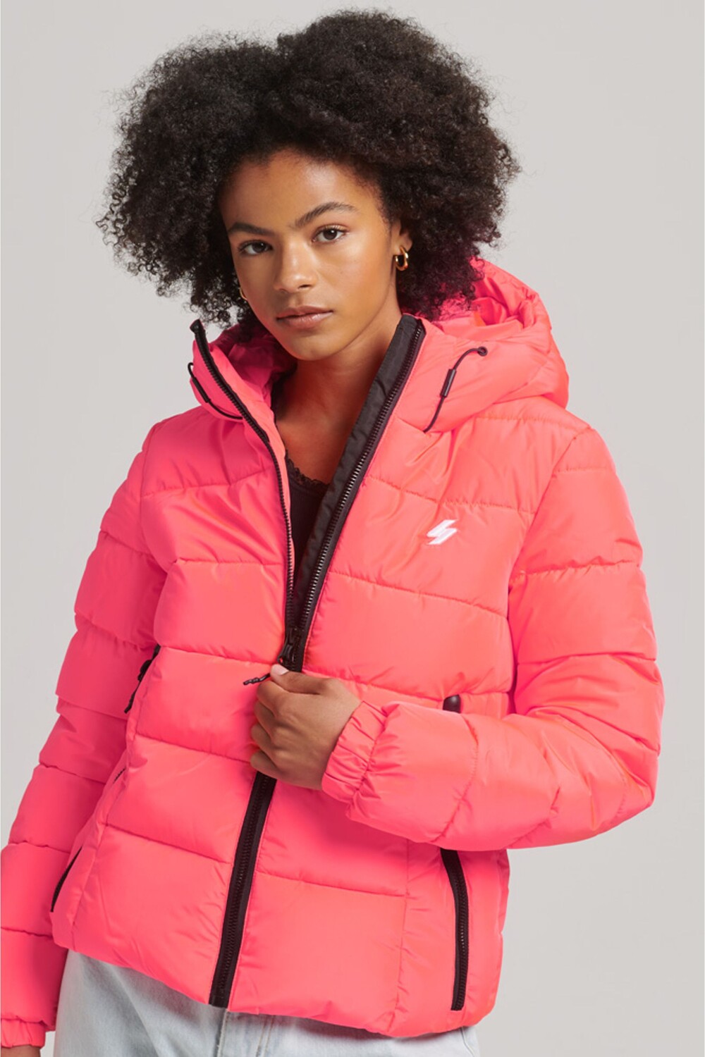

Утепленная куртка Spirit Sports с капюшоном Superdry, розовый