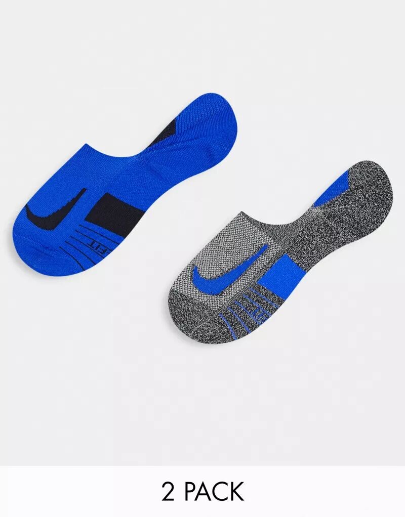 

Набор из двух пар невидимых носков Nike Multiplier серого и синего цветов