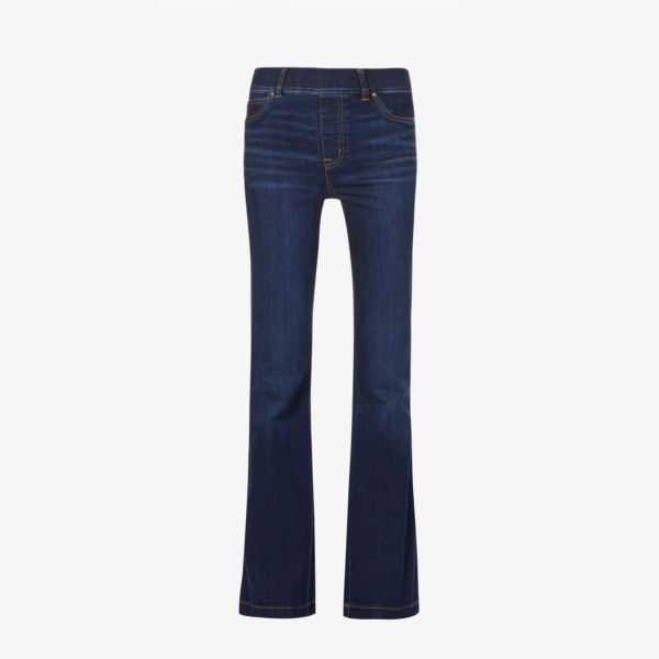 Расклешенные джинсы с высокой посадкой из эластичного хлопка Spanx, цвет midnight shade