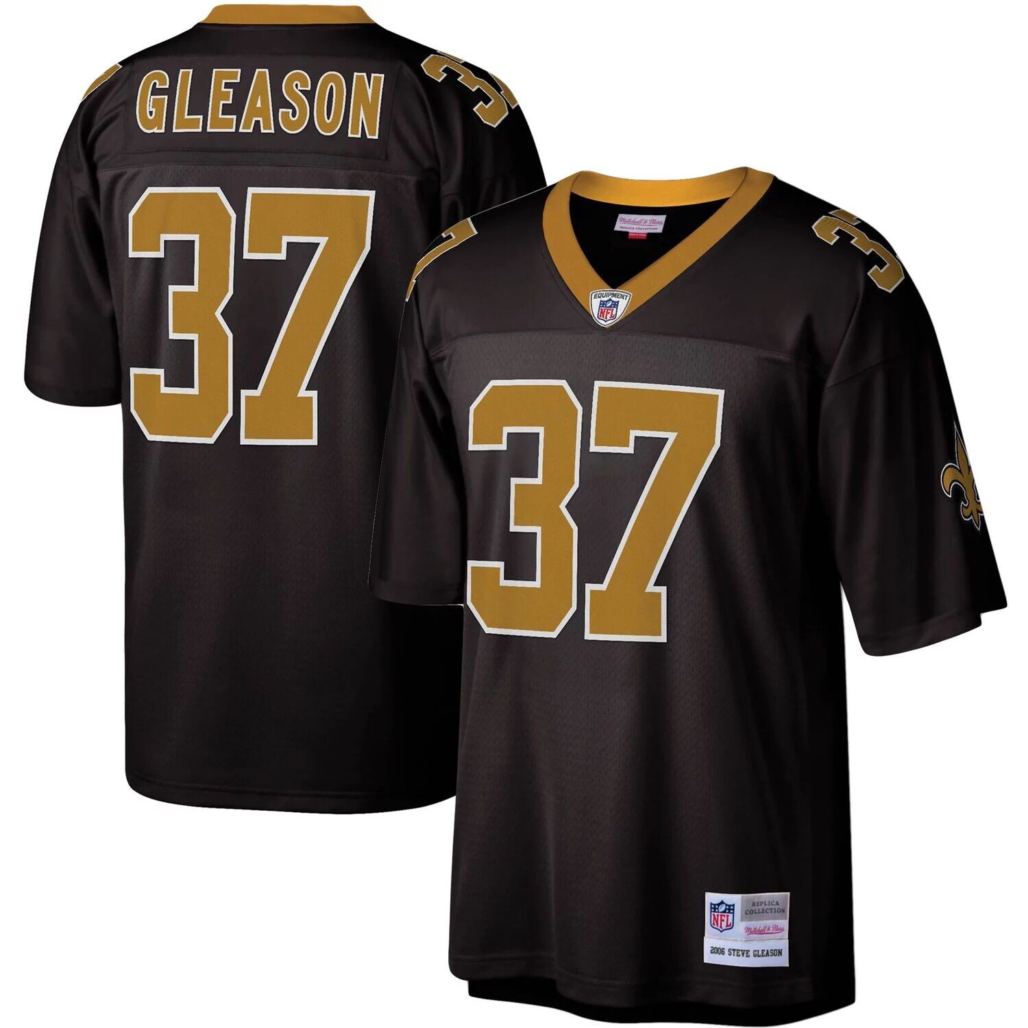 

Мужская черная футболка Mitchell & Ness Steve Gleason New Orleans Saints Legacy, реплика, Черный