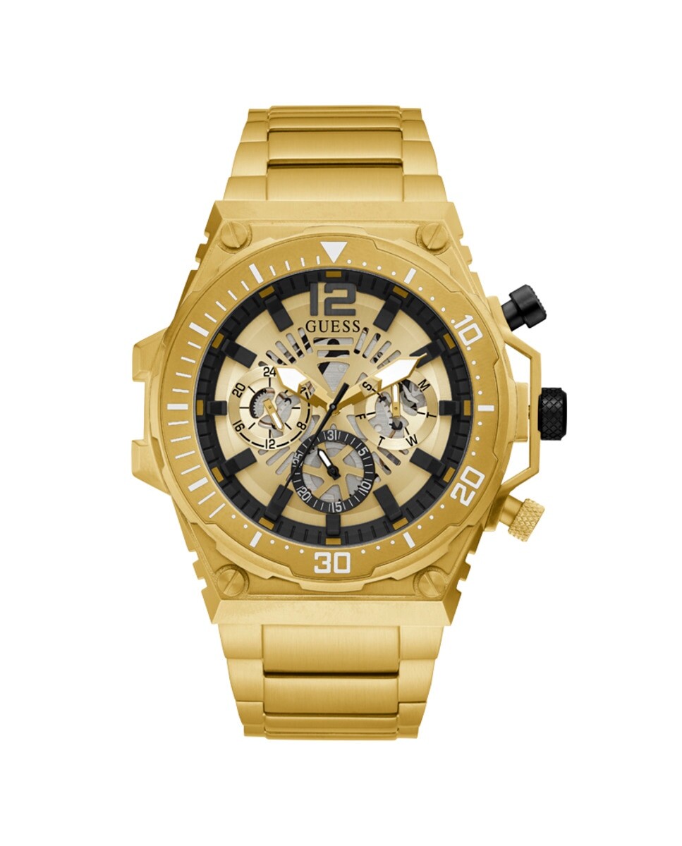 

Мужские часы Exposure GW0324G2 со стальным и золотым ремешком Guess, золотой