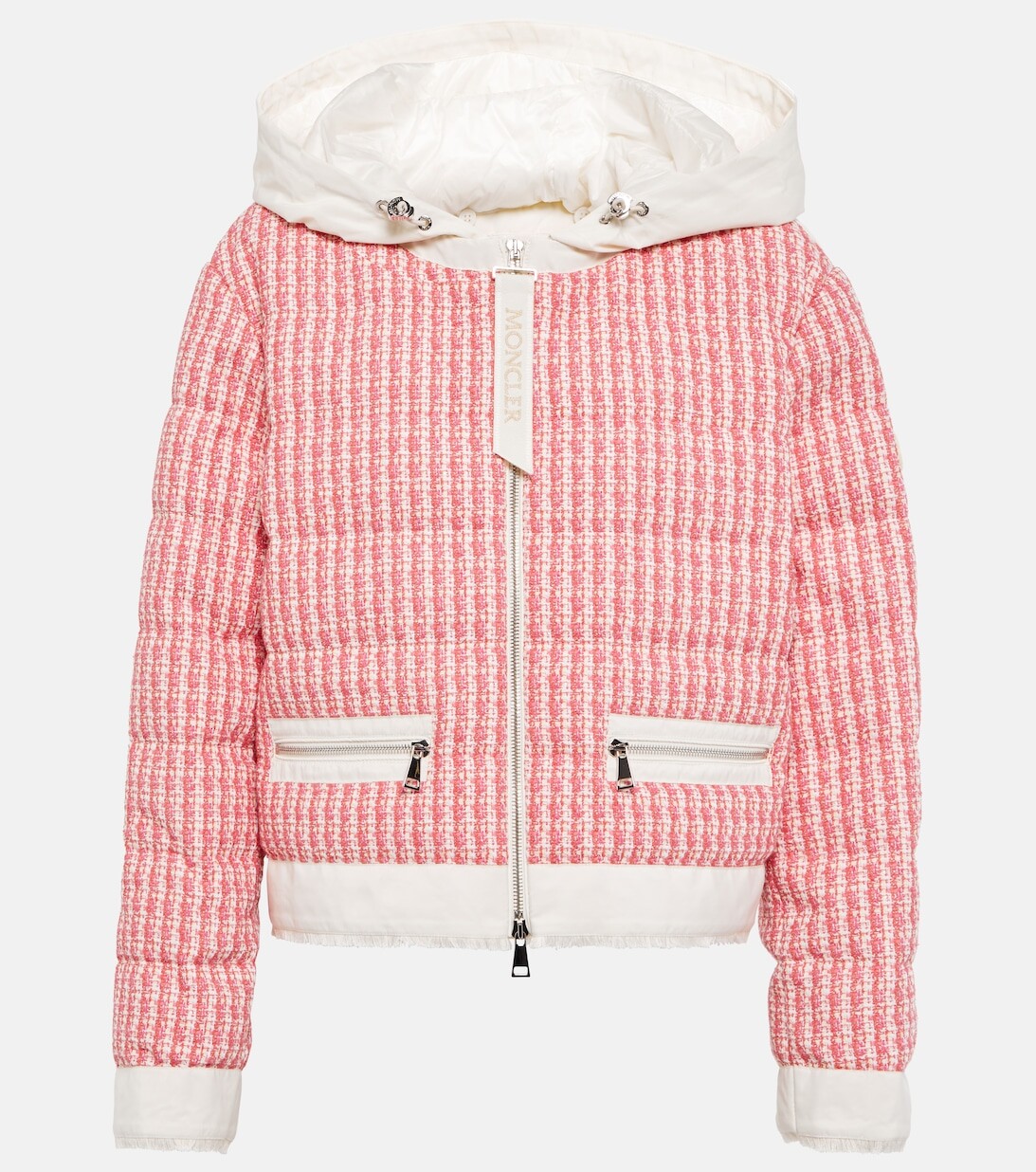 

Твидовый пуховик Girotte MONCLER, розовый