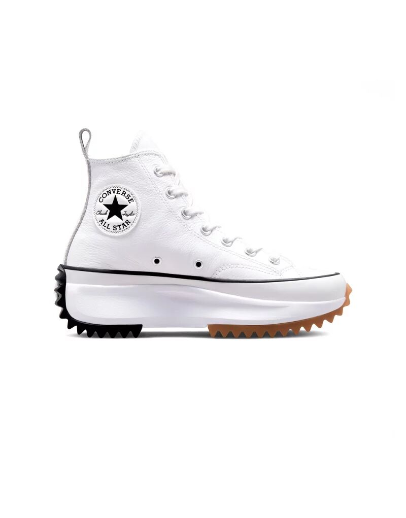 Кожаные кроссовки на платформе Converse Run Star Hike Platform Foundational белого/черного цвета/резины