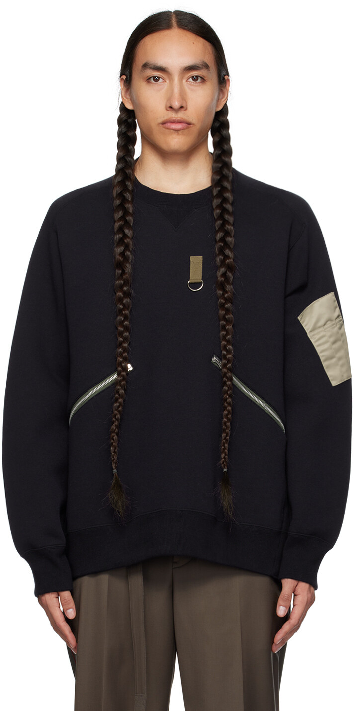 

Темно-синий свитшот с губкой sacai