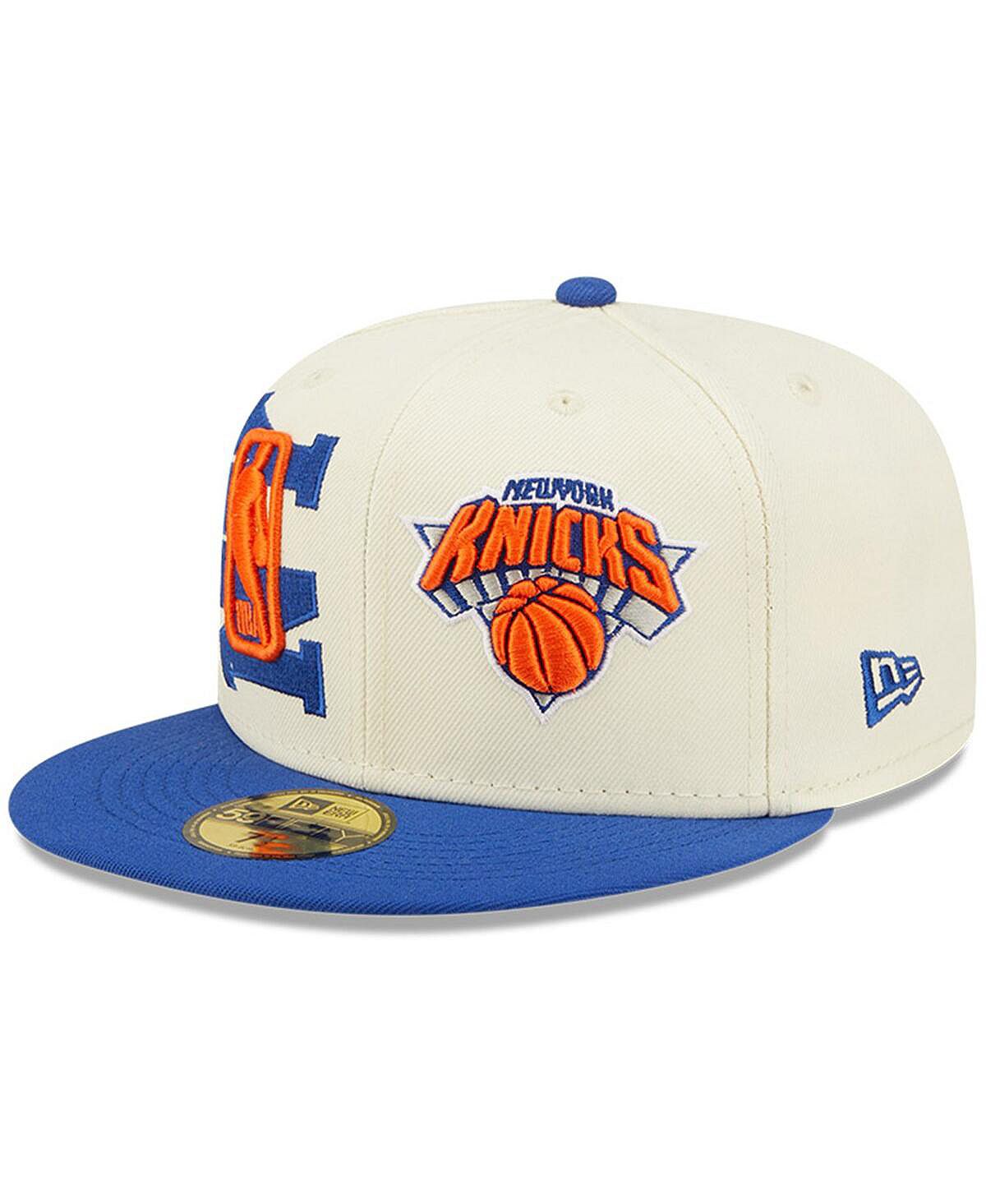 

Мужская кремово-синяя облегающая кепка New York Knicks NBA Draft 59FIFTY 2022 New Era