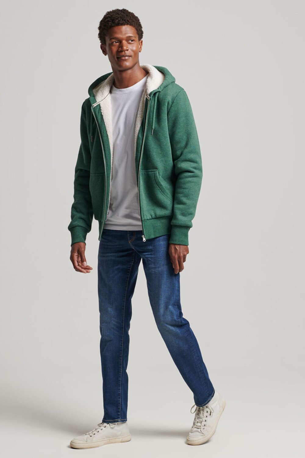 

Толстовка Essential на молнии Superdry, зеленый