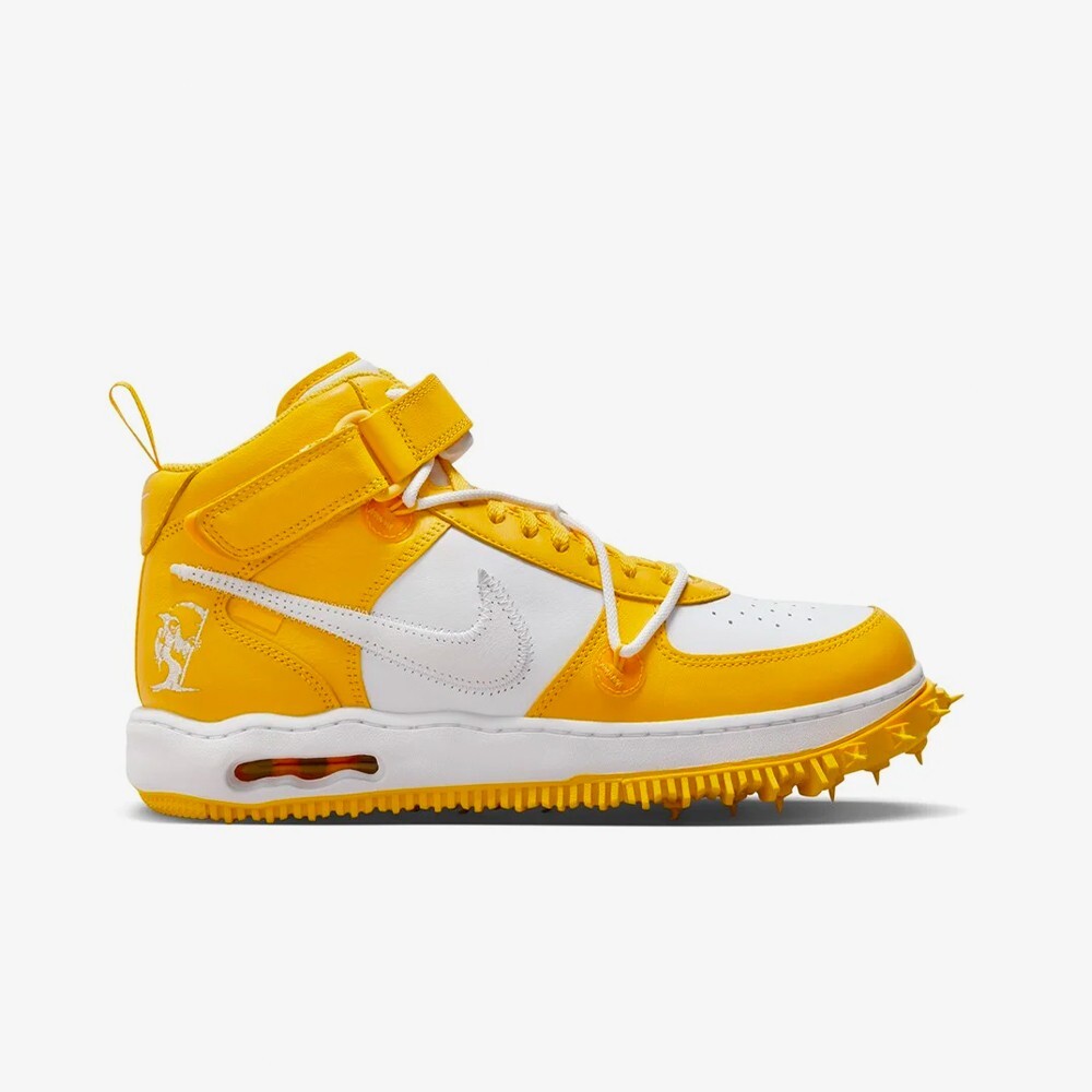 

Кроссовки Off-White 'x Nike Air Force 1 Mid 'White and Varsity Maize' Nike, белый