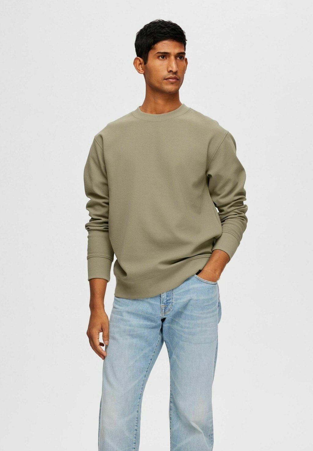 

Толстовка Crew Neck Selected, цвет vetiver