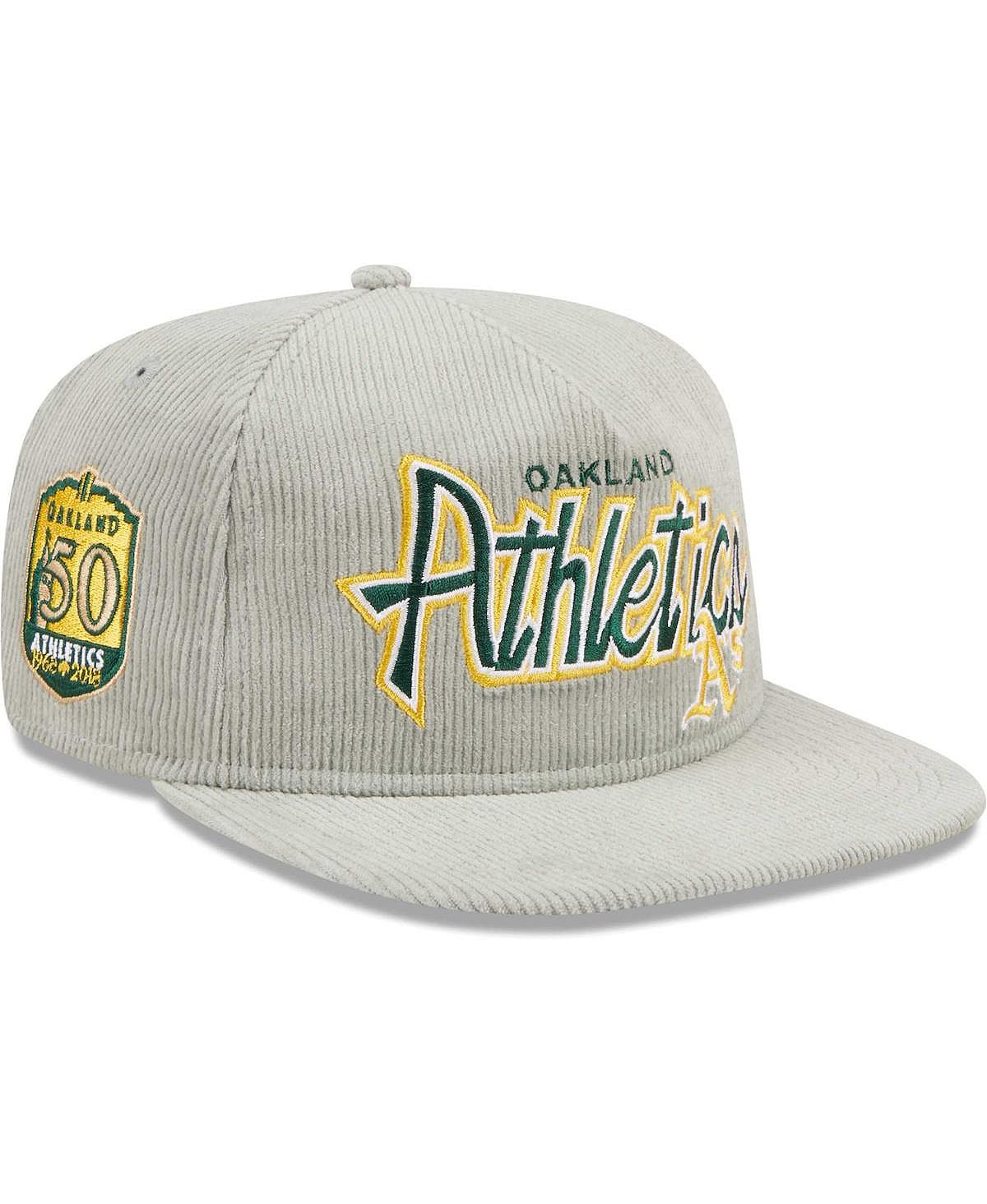 

Мужская серая вельветовая регулируемая кепка Oakland Athletics для гольфиста New Era