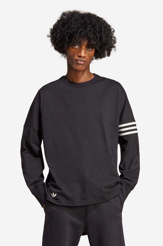 

Хлопковая футболка с длинными рукавами adidas Originals, черный
