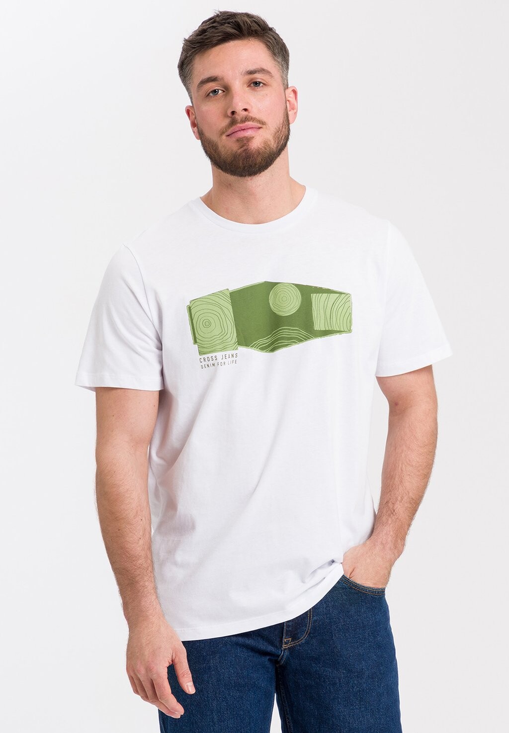 

Футболка с принтом Cross Jeans, белый
