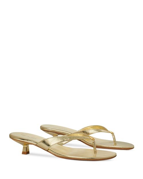 

Женские босоножки-капри на низком каблуке-стринге Tory Burch, цвет Gold