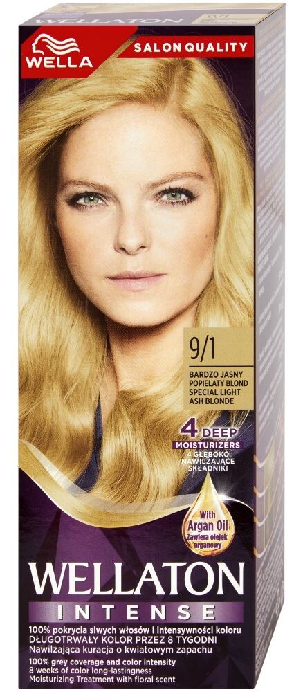 

Краска для волос Wella Wellaton 9/1 Rozświetlony Popielaty Blond, 1 шт