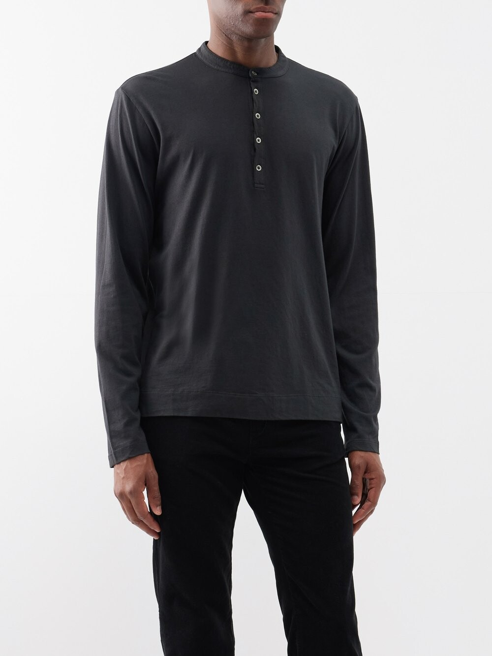 

Рубашка henley из смесового хлопка hawaii Massimo Alba, черный