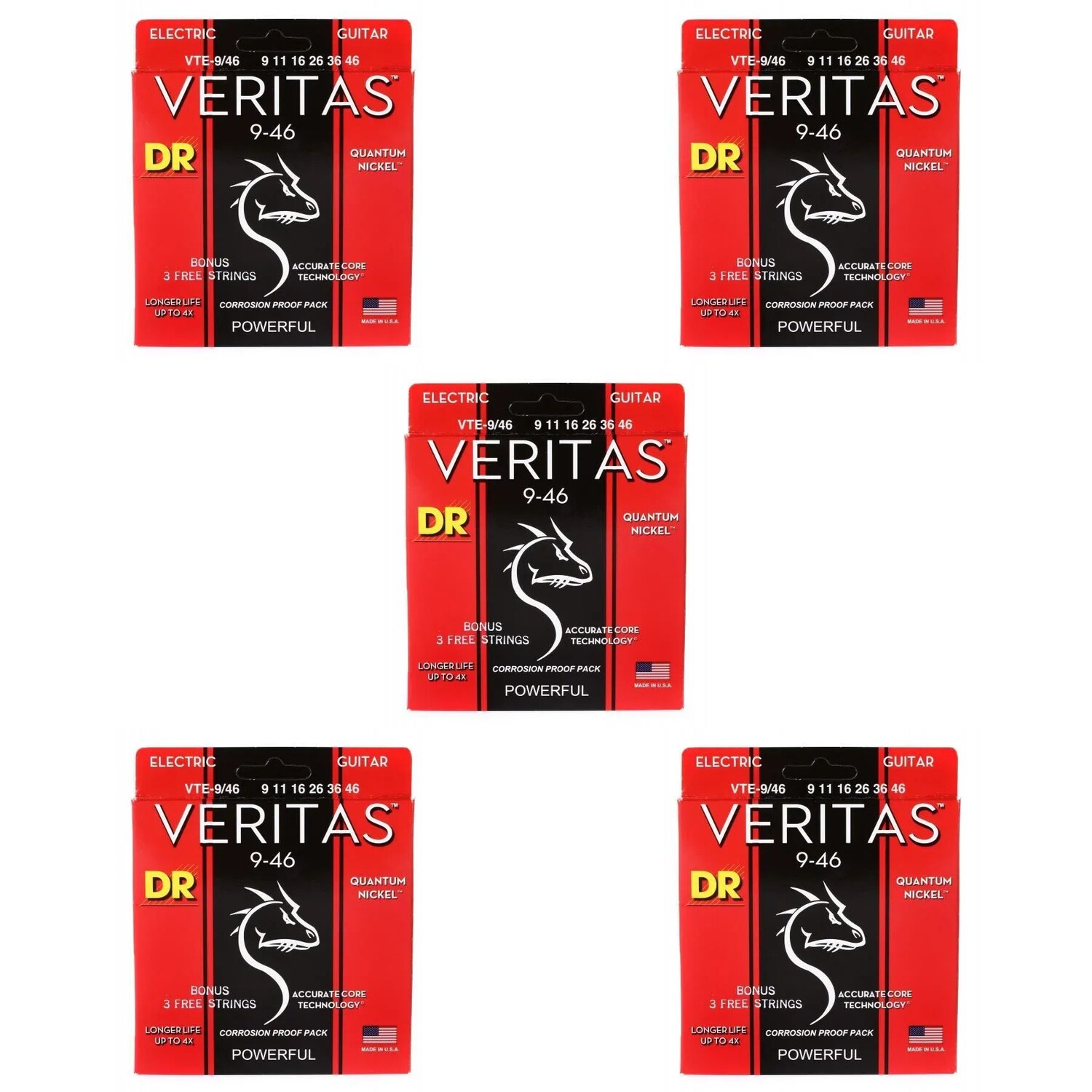 

Струны для электрогитары DR Strings VTE-9/46 Veritas — .009-.046, от легких до средних (5 шт.)