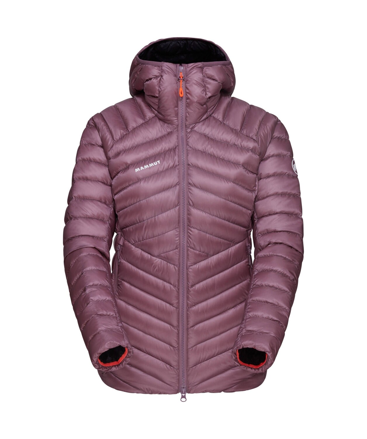 

Широкий козырек в женской куртке с капюшоном Mammut, фиолетовый