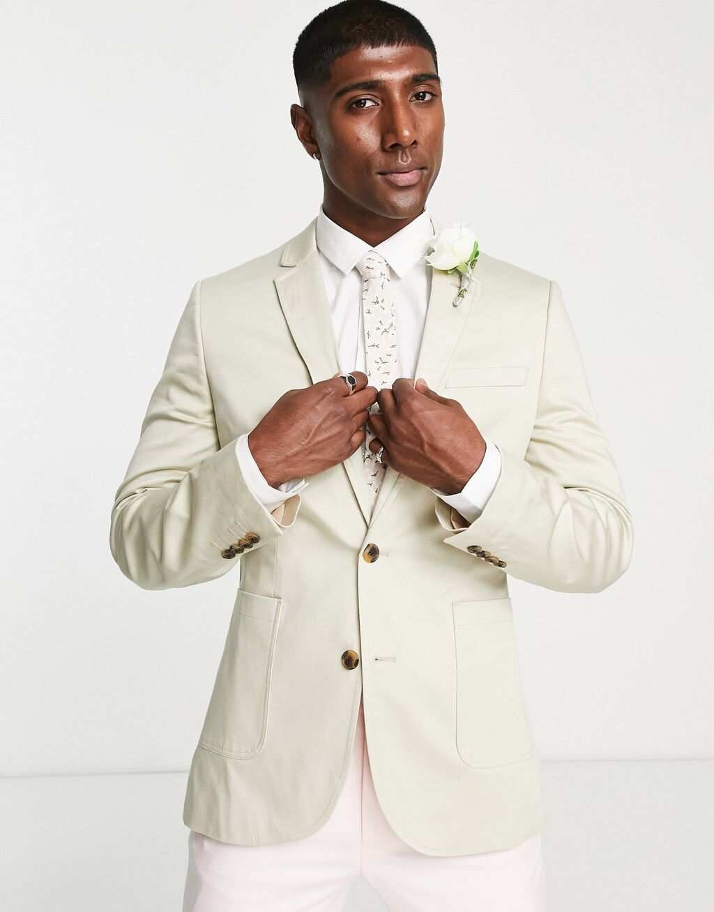 

Свадебный хлопковый блейзер скинни ASOS DESIGN