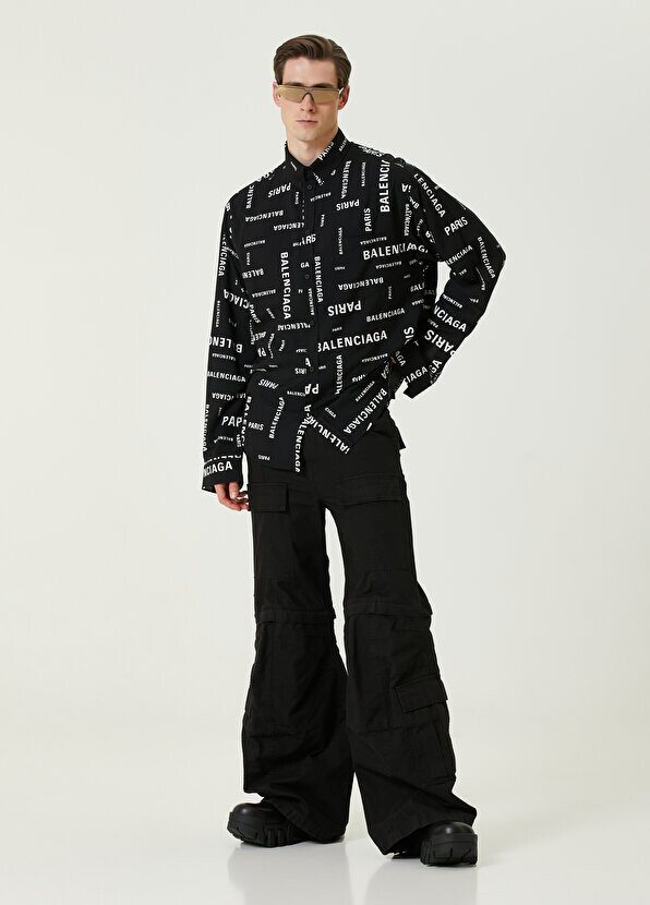 

Черные расклешенные брюки карго Balenciaga, Черный