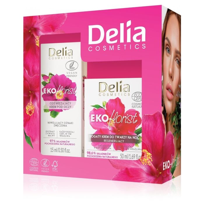 

Набор косметики EKOflorist Set Hibiscus Crema de Noche 50 ml + Contorno de Ojos 15 ml Delia, Set 2 productos