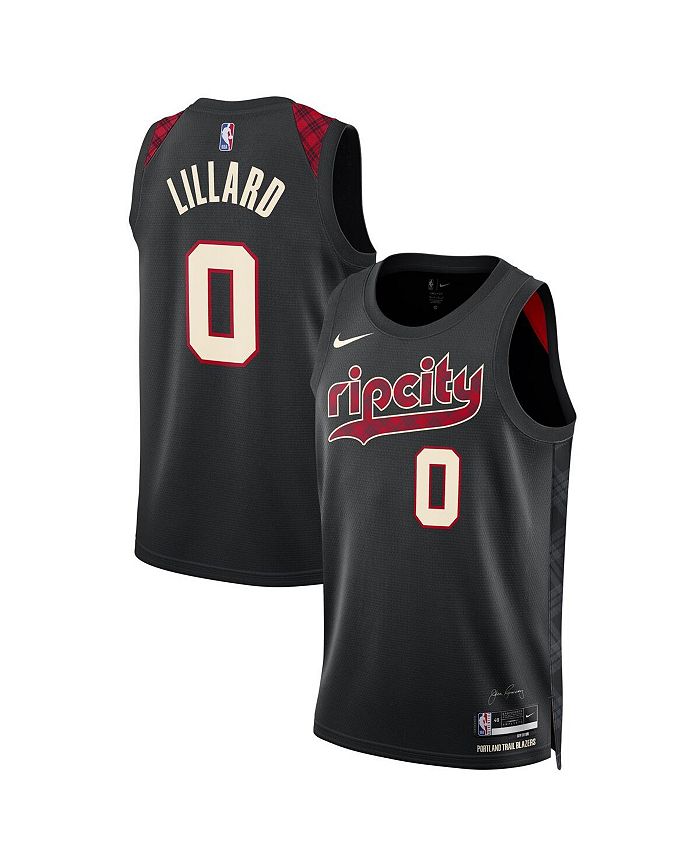 

Мужская и женская футболка Damian Lillard Black Portland Trail Blazers 2023/24 Swingman — City Edition Nike, цвет Black