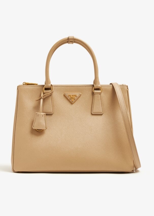 

Сумка Prada Galleria Large Leather, бежевый