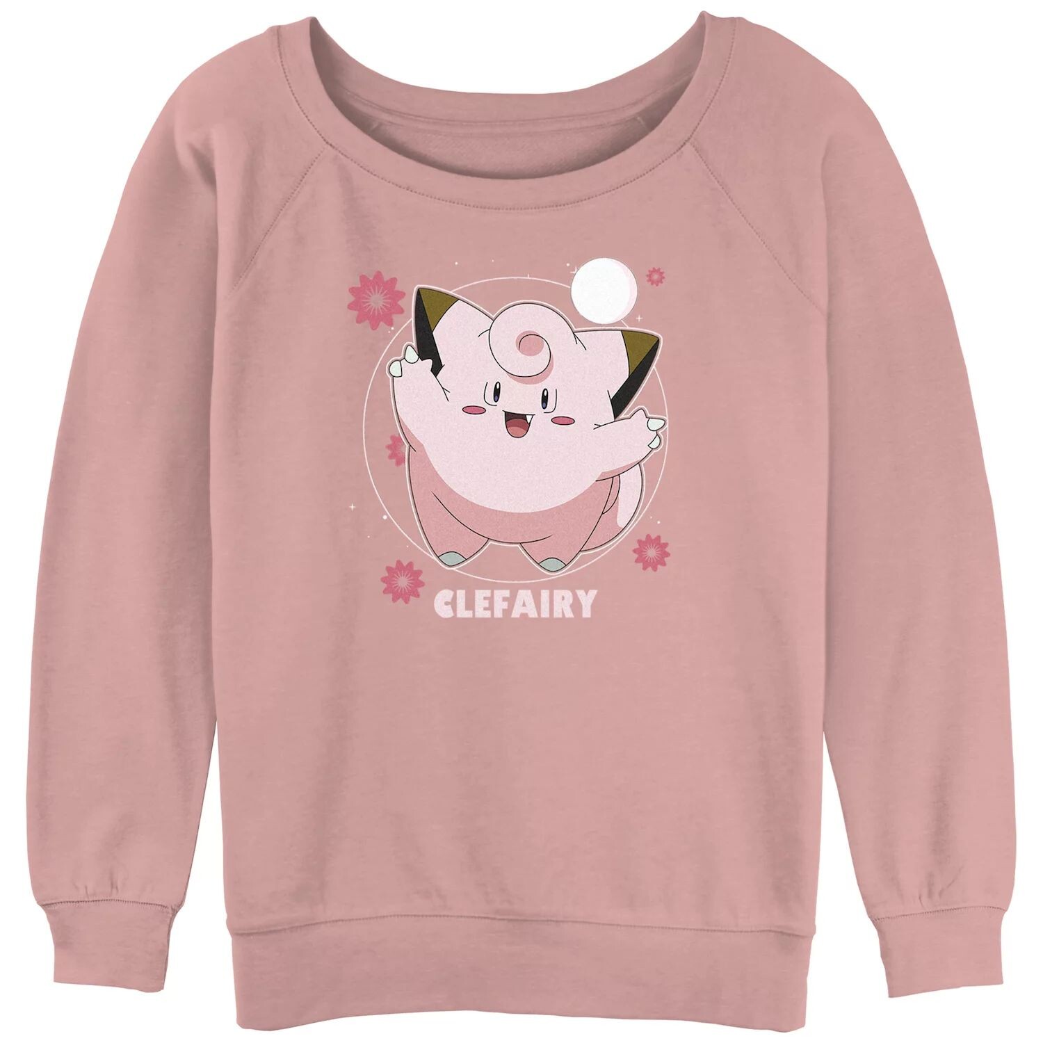 

Махровый свитшот с напуском и рисунком Pokémon Clefairy Fairy Dance розовых цветов для юниоров Licensed Character, Розовый