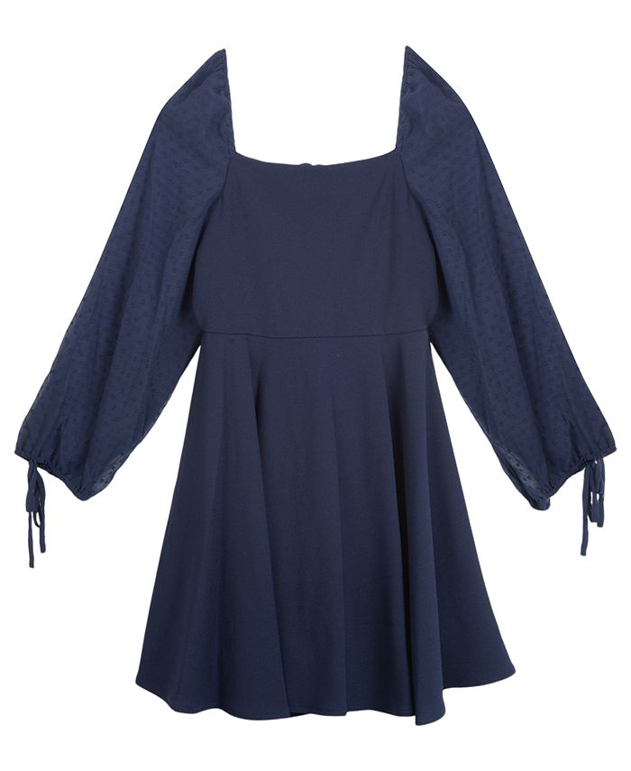 цена Плиссированное платье с плиссировкой в горошек для больших девочек Rare Editions, синий