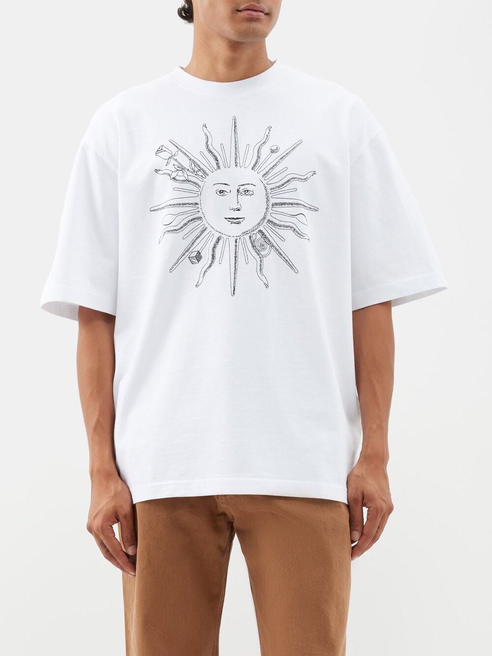 

Футболка из хлопкового джерси с принтом soleil Jacquemus, белый