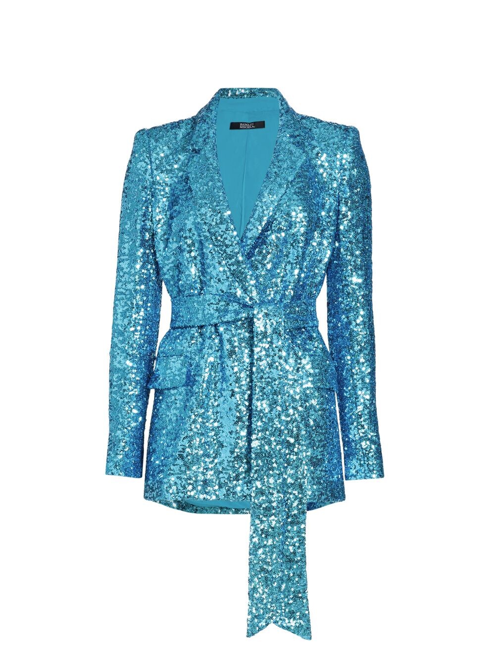

Жакет с пайетками и поясом Badgley Mischka, бирюзовый, Зеленый
