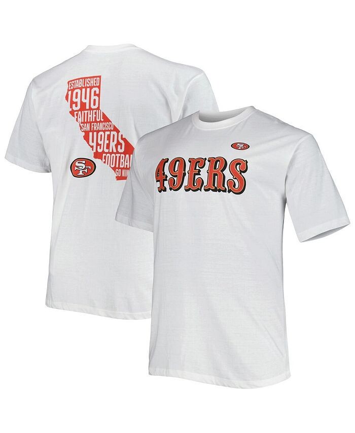 

Мужская белая футболка с логотипом San Francisco 49ers Big and Tall Hometown Collection Hot Shot Fanatics, белый