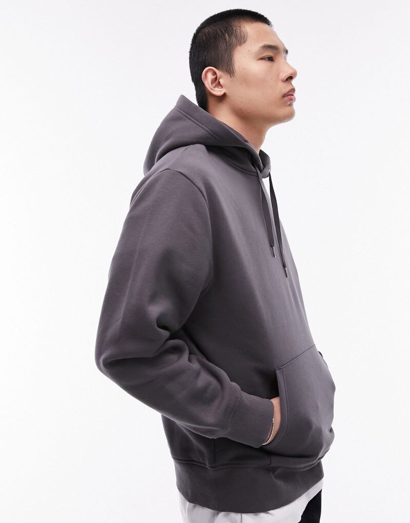 

Классическое худи темно-серого цвета Topman