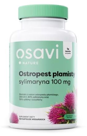 цена Капсулы, поддерживающие функцию печени Osavi Ostropest Plamisty Sylimaryna 100 mg, 120 шт