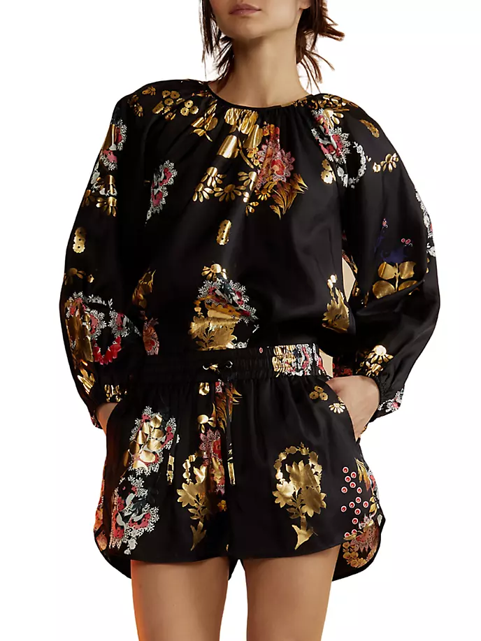 Шелковая блузка Alice с цветочным принтом Cynthia Rowley, мультиколор