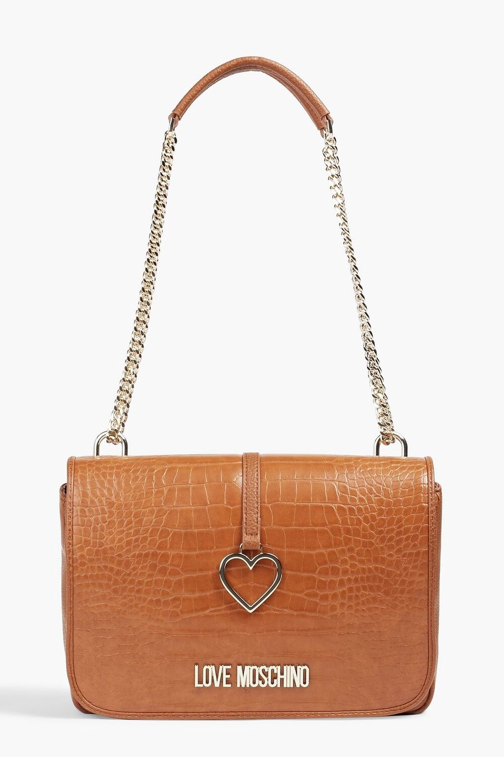 

Сумка на плечо из искусственной кожи с тиснением под крокодила LOVE MOSCHINO, загар