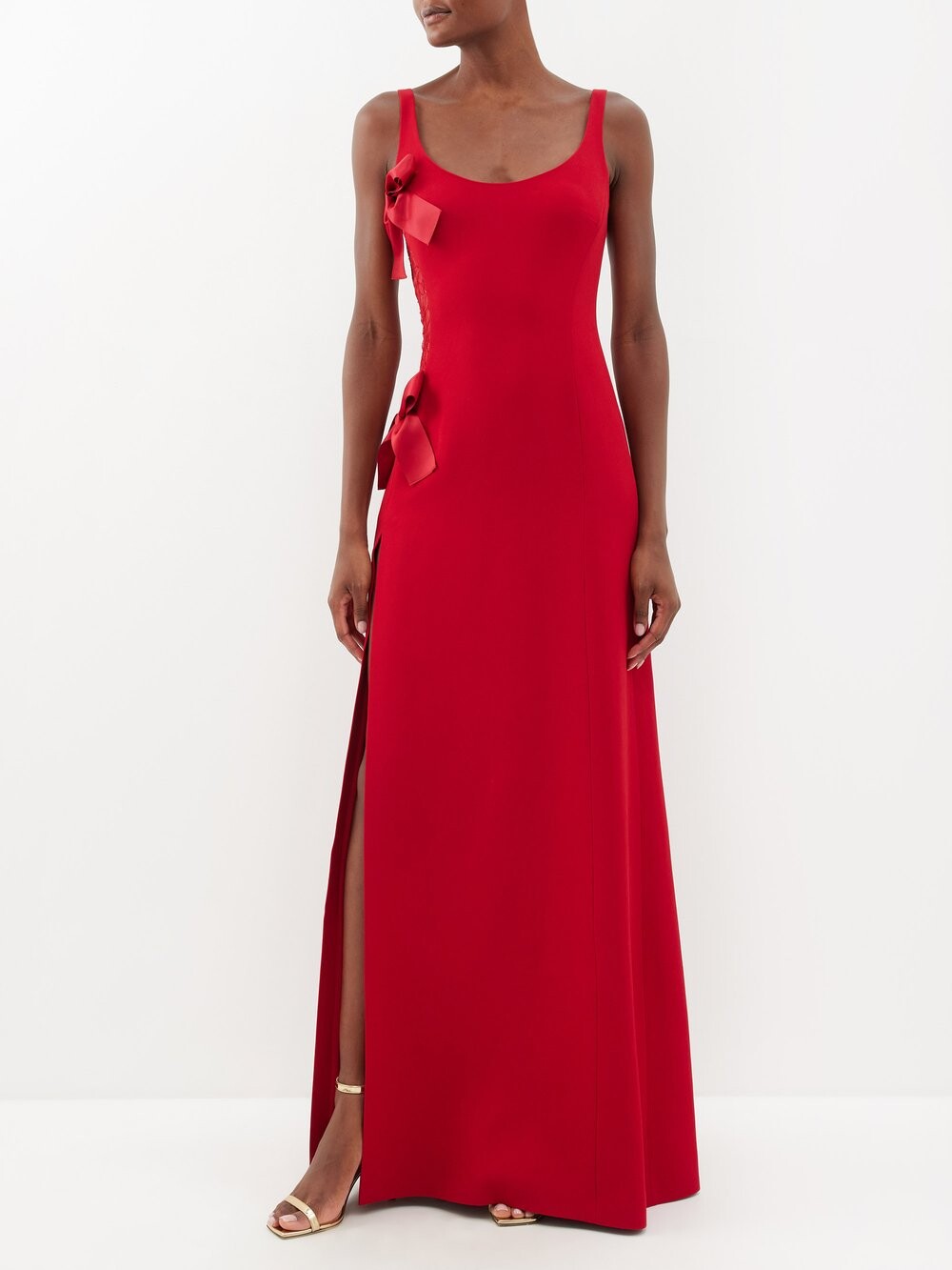 

Креповое платье с бантом Giambattista Valli, красный